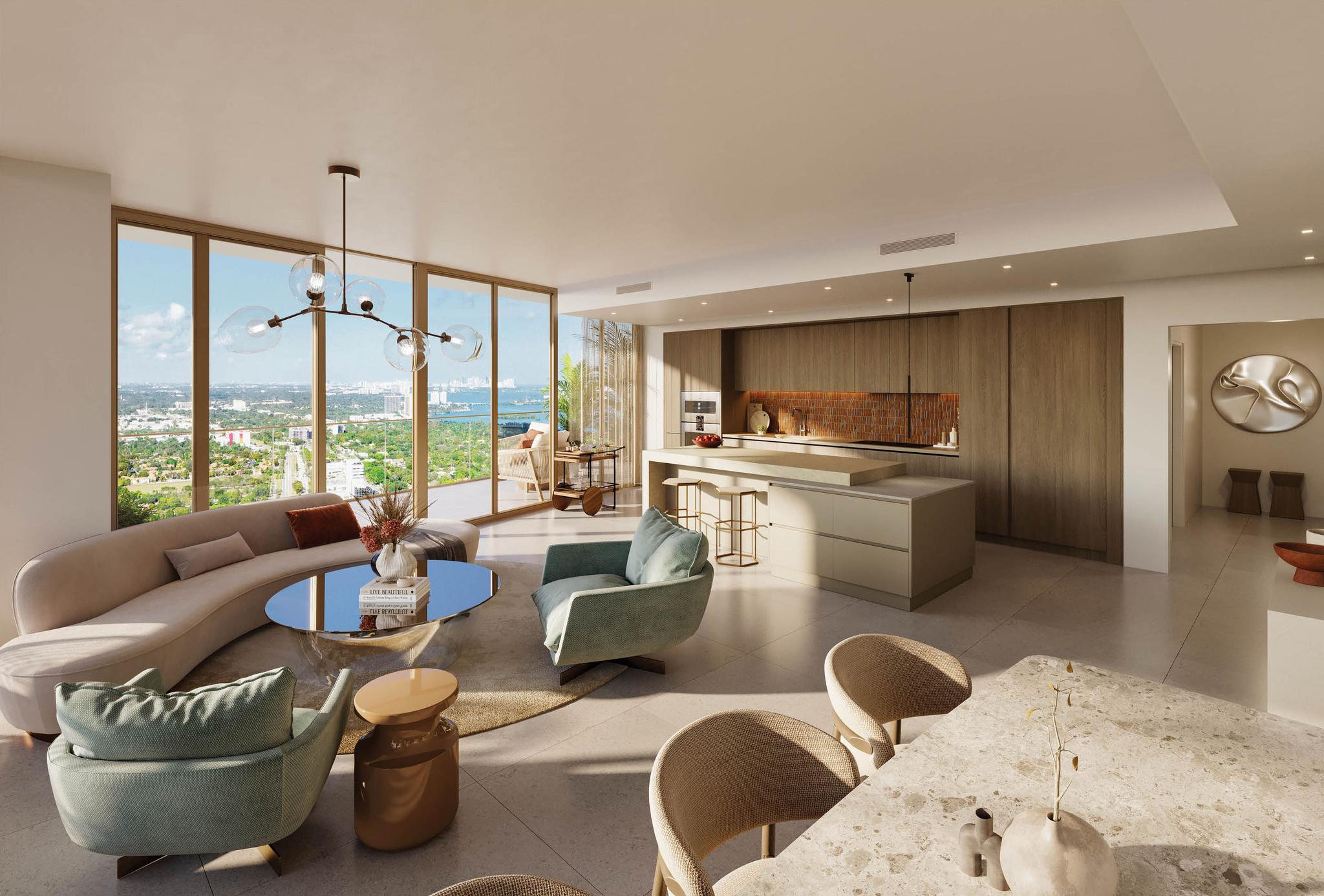 Jean-Georges Miami Tropic Residences living room interior
